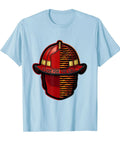 Hardcore Firefighter Graphic Tee Men Baby Blue Large I Live For The Call Bold Typography crew neck shirt with graphic design.