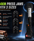 24KN press jaws for Heavy Duty 18V Cordless Copper Crimper With 24KN Force, fits 1/2, 3/4, and 1-inch pipe diameters.