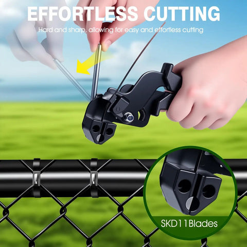 Heavy Duty Metal Zip Tie Gun Kit With 100 UV Resistant 11.8 Inch Stainless Steel Cable Ties used on chain link fence