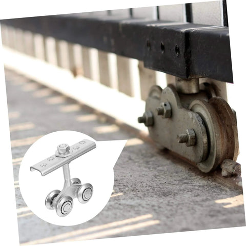 Heavy Duty Sliding Door Track Roller Wheel For Smooth Operation And High Load Capacity Perfect For Industrial Doors Cabinets And Closets Durable Steel Wheel And Track Hardware installed on a door