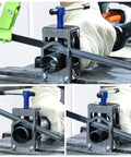 Bike Saw Guide For Road And Mountain Bikes Pro Grade Adjustable Aluminum Alloy Cutter in use with fork