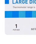 Triple Display Digital Refrigerator And Freezer Thermometer packaging detail showing thermometer range and box quantity