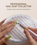 Hands using Pro Grade Nail Dust Collector Filter Replacement 2 Pack For HPro SproR Nail Dust Collector Vacuum Filters Reusable