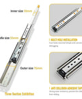 Side Mount Ball Bearing Drawer Slides Full Extension One Pair Heavy Duty 12 To 50 Inch Quiet Smooth Opening Rails dimensions