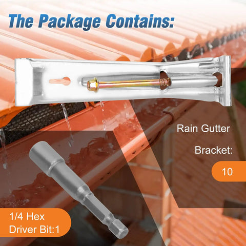 Gutter Hanger Kit For 5 Inch K Style Aluminum Gutters with Pre Installed Rust Resistant Screws Hidden Brackets Quick Clips