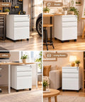 Built Tough As Nails Three Drawer Rolling Tool Chest With Swivel Wheels And Heavy Duty Locks Slick White Steel Shop Organizer in garage setting.