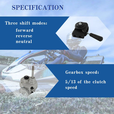 Beefed Up Go Kart Forward Reverse Gearbox With Snappy Three Speed Shifts Featuring A Plug And Play Setup and shifting modes