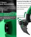 Electric Pipe Cutter With Multispeed Settings Heavy Duty Cutting Tool, showing speed adjustment dial and floating handle design.