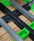 Four Pack Beefy Aluminum T Slot Profile 150mm Rails For DIY CNC, 3D Printer Frames, Workbenches And Industrial Framing Systems, Heavy Duty, Smooth Finish, Durable And Versatile For Quick, Easy Assembly mounted in a frame
