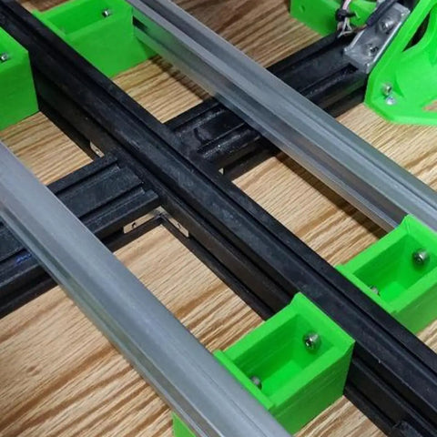 Four Pack Beefy Aluminum T Slot Profile 150mm Rails For DIY CNC, 3D Printer Frames, Workbenches And Industrial Framing Systems, Heavy Duty, Smooth Finish, Durable And Versatile For Quick, Easy Assembly mounted in a frame