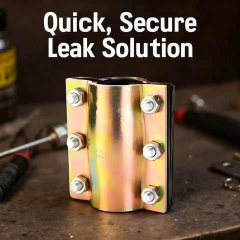 DN50 Heavy Duty Steel Tube Repair Clamp 2.4 to 2.5 Inch Leak Sealer for Plumbing Pipes Galvanized Clamp with Six Bolts