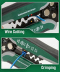 Heavy Duty Automatic Wire Stripper And Adjustable Crimping Tool for precise electrical wiring with comfort grip for cutting and crimping.