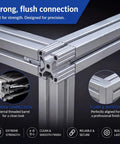 Heavy Duty T Slot Connectors For Aluminum Extrusion 40 mm Framing Hardware join aluminum profiles at a flush, strong 90-degree angle.