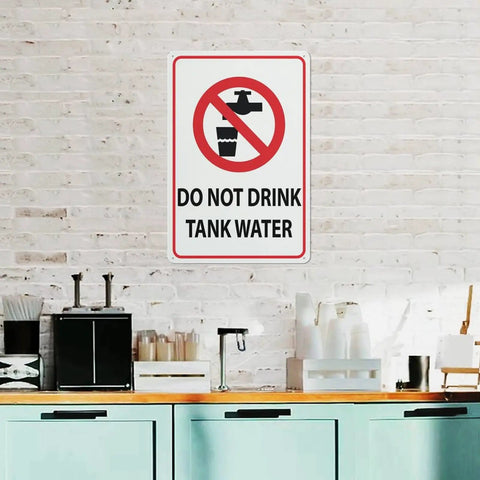 Do Not Drink Tank Water Aluminum Warning Sign 8 By 12 Inches Durable Health Hazard Plaque For Rural Properties Farm Land Countryside Residential Tank Water Supply Zones Pre Drilled, wall mounted
