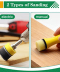 Comparison of electric and manual tools from All in One Must Have 279 Piece 1 Inch Sanding Discs And Drum Set.