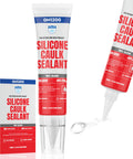 Clear Silicone Caulk Sealant For Kitchen And Bathroom, Waterproof And Crack Proof, Indoor Outdoor Use, 150 Ml Tube