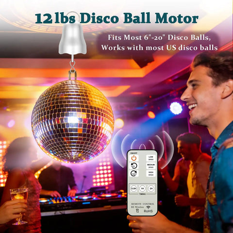 Wind Spinner Motor With Remote Control And Timing 1 To 30 RPM Disco Ball Motor Battery Operated With Left Or Right Rotation in party