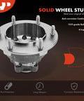 Solid wheel stud with 6 lugs for Two Pack Front Wheel Bearing And Hub Assembly For Ford Transit 250 350 And 350 HD 2015-2018