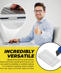 Plastic furniture shim leveler set, white, 30-pack, for leveling uneven floors and wobble prevention.