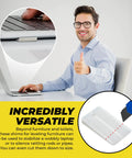 Clear Nylon Leveling Shims No More Wobble On Toilets Tables Beds And More Ribbed Non Slip Wedges displayed on desk