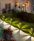 Solar Pathway Lights Outdoor 6 Pack LED Waterproof Conical Garden Stakes for Yard Path Patio Driveway Decor Bronze Finish
