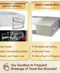 Clear Acrylic Shower Door Towel Bar Brackets For Framed Sliding Glass Doors Replacement For Basco And Alumax shown in packaging