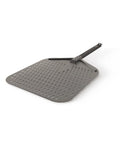 Woodfire Outdoor Perforated Pizza Peel, Lightweight Aluminum, Perforated Design to Shake Off Flour and Prevent Dough Sticking, Gray and Black.