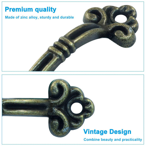 Close-up of Vintage Mini Drawer Pulls 20 Piece Set with antique style design, featuring durable zinc alloy material and intricate detailing.