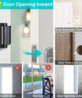 Home Security Door Reinforcement Lock For Kids Safety Upgraded Front Door Lock shown installed on inward opening door