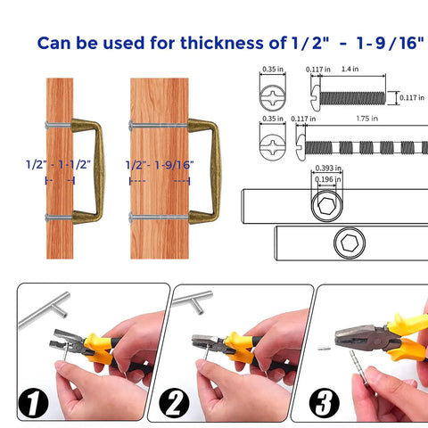 Installation guide for Antique Brass 3 Inch Cabinet Pulls Set, 30 Pack, Solid Zinc Alloy Drawer Handles For Kitchen Cabinets And Cupboards
