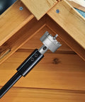 Seven Inch Forstner Bit Extension With 3/8 Drill Bit Extender attached to wood, showcasing deep hole drilling capability.