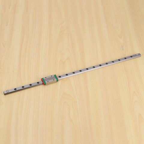 Premium MGN9 Linear Guide Kit With Six 400Mm Rails And Matching Sliders showing a single 400mm steel rail with a slider.