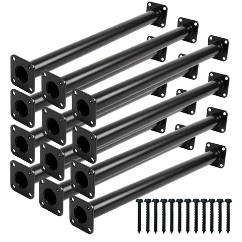 16.5 Inch Outdoor Monkey Bars Set Of 12 For Backyard Playset, Heavy Duty Black Steel With Mounting Plates And Hardware, Easy Install Climbing Ladder For Outdoor Or Indoor Playgrounds, Swing Sets