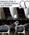 Two Pack 2.5 Inch Exhaust Clamps Beefy Heavy Duty U Bolt Saddle Design Muffler Connector Clip Galvanized Iron on exhaust system