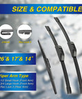 Premium Windshield Wiper Blades Set For Subaru Forester 2012 To 2018 And Outback 2015 To 2019 Three Pack U Hook
