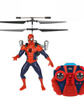 Spider Man Infrared RC Helicopter Jetpack Flying Figure with LED Lights Twin Rotors and remote control