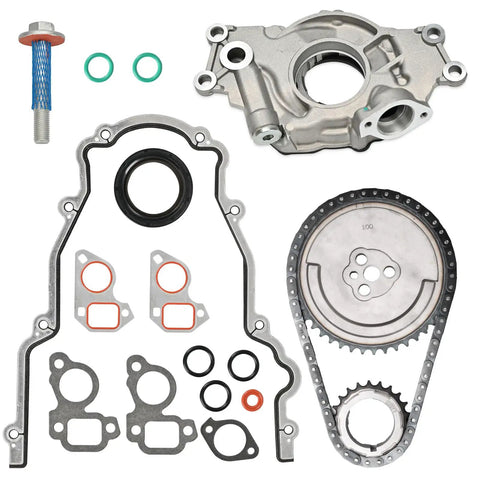 Beefed Up High Volume Oil Pump Timing Chain Kit With Gaskets M295HV For Chevy GM 4.8L 5.3L 5.7L 6.0L V8 Engines LS1 LS2 LS3 L96 LM7 LR4 LQ4 Gen 3 4V