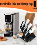 Two Pack Paper Cup And Lid Holder 4 Compartment Disposable Cup Dispenser Space Saving Countertop Organizer in kitchen setting