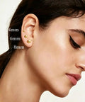14K Gold Plated Ball Stud Earrings For Women Everyday Dainty Gold Ball Jewelry Minimalist Classic Sparkle Smooth Silhouette For A Timeless Glow Easy Everyday Accessory For Her Comfortable All Day Wear, 4mm 6mm 8mm on ear