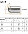 20 Pack Ball Point Spring Plungers 10x13mm Stainless Steel 304 Mini Ball Plungers For Doors Cabinets Furniture Ball Catch Latch No Step Positioning Beads Heavy Duty dimension chart