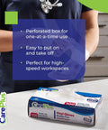 CarePlus vinyl gloves, latex-free, powder-free, clear, large, 100-count box for food prep.