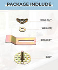 Built Tough Undermount Sink Clips 10 Pack Of Industrial Steel Clamps components: wing nut, washer, bracket, bolt for installation.
