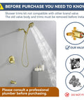 Brushed Gold Tub And Shower Faucet Set With Waterfall Spout Wall Mount Shower System Includes 5 Inch Shower Head And 9 Setting Handheld Sprayer Valve Included Easy Install Modern Bath Upgrade showing recommended valve compatibility guidelines before purchase.