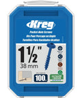 Blue-Kote Pocket Hole Screws One And A Half Inch Coarse Thread Outdoor Weather Resistant 100 Count Pack