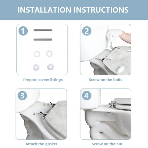 Elongated Marble Toilet Seat With Zinc Alloy Hinges Easy Install And Clean Anti Pinch Safety Durable Gray Finish installation steps