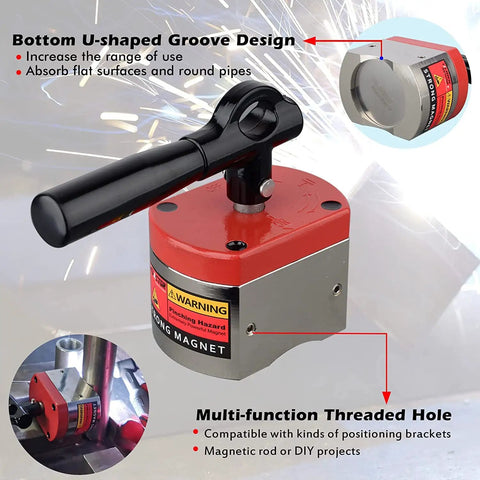 Heavy Duty Welding Magnet Square Clamp Holder With On Off Switch 700 Lbs Holding Force Magnetic Fixturing Tool details