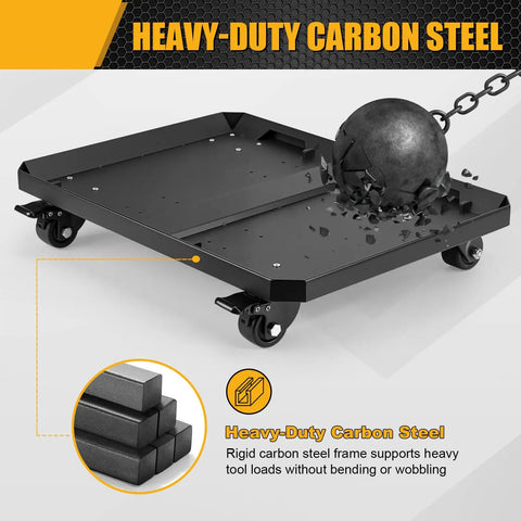 Heavy Duty Tool Box Dolly Built To Haul StackTech Tool Boxes Carbon Steel Cart Base With Four Locking Wheels Mobile Tool