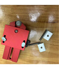 Extended Thin Rip Jig Fence Guide with red aluminum body and accessories for precise narrow strip cuts on table saws.