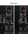 RS-30 Reflex Sight Red Dot And Magnifier Combo with Multiple Reticle System built in flip mount, front view on rifle