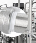 Close-up of installed Stainless Steel 4 Way Pipe Fittings 1 Inch X 1 Inch X 1 Inch X 1 Inch NPT Female Threads in an industrial setup.